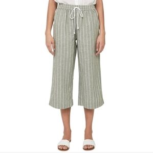 BeachLunchLounge Linen Blend Striped Pull On Capris Size Large